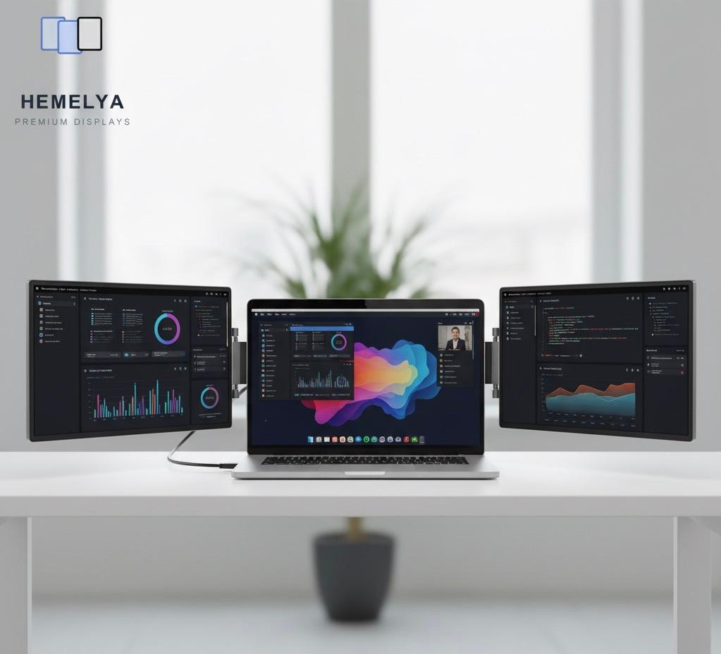 Écran Triple Portable 14'' Extension Moniteur IPS 1920x1200