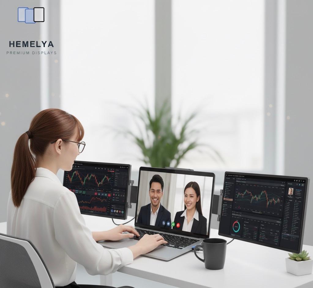 Écran Triple Portable 14'' Extension Moniteur IPS 1920x1200