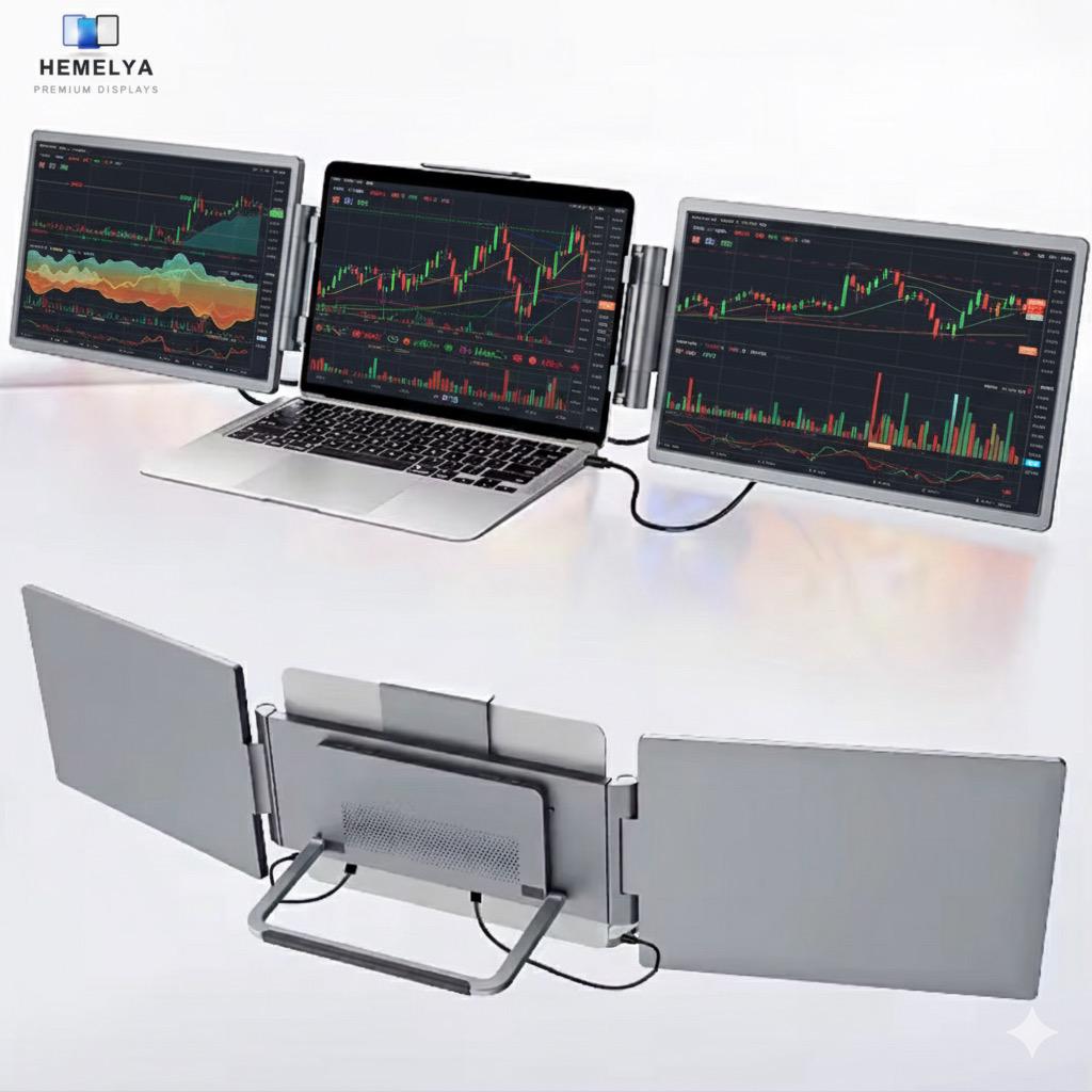 Écran Triple Portable 14'' Extension Moniteur IPS 1920x1200